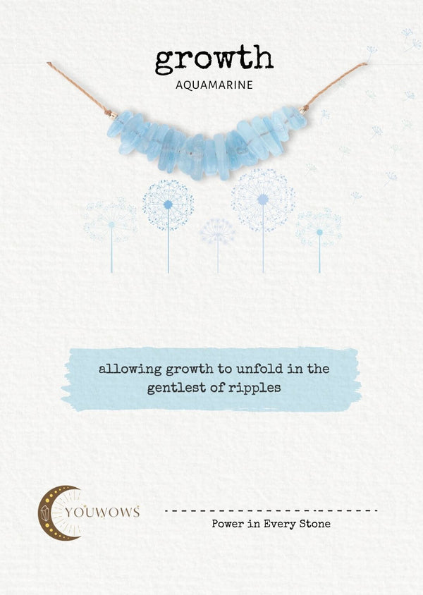 Aquamarine Seed Necklace For Growth