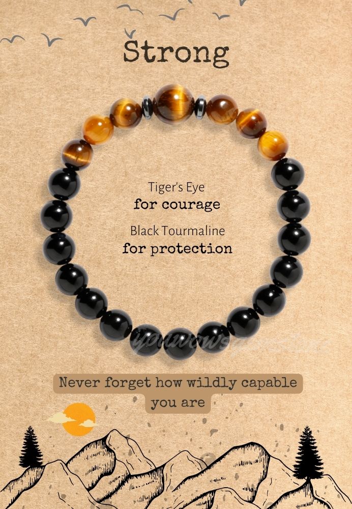 Black Obsidian,Tiger's Eye 'Strong' Bracelet