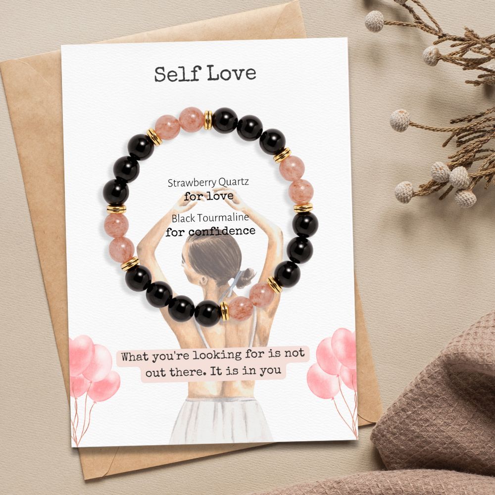 Strawberry Quartz Tourmaline Bracelet