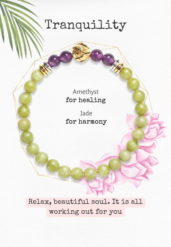 Jade & Amethyst 'Lotus' Bracelet