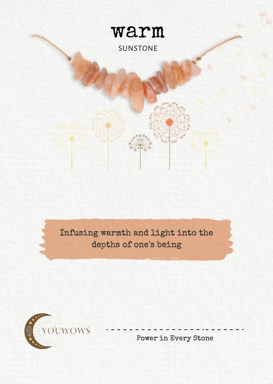 Sunstone Seed Necklace For Warm