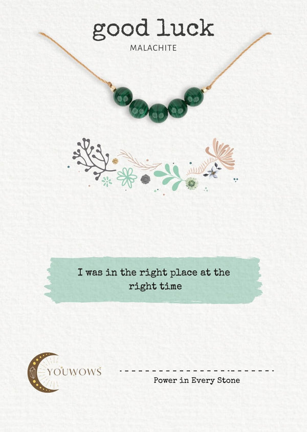Malachite Natural Necklace For Good Luck