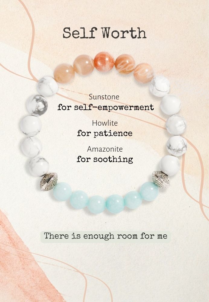 Howlite,Sunstone & Amazonite Bracelet