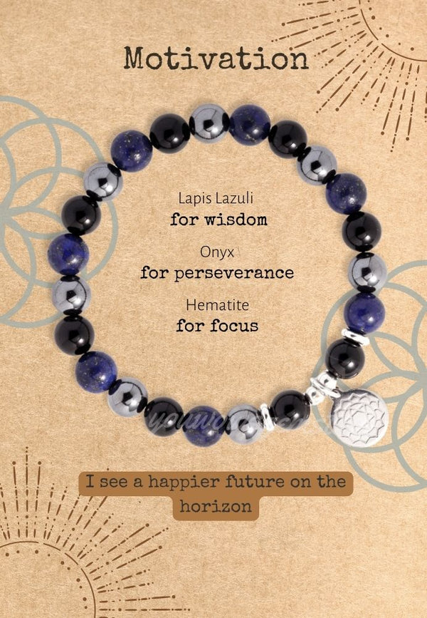 Lapis, Hematite & Obsidian Bracelet