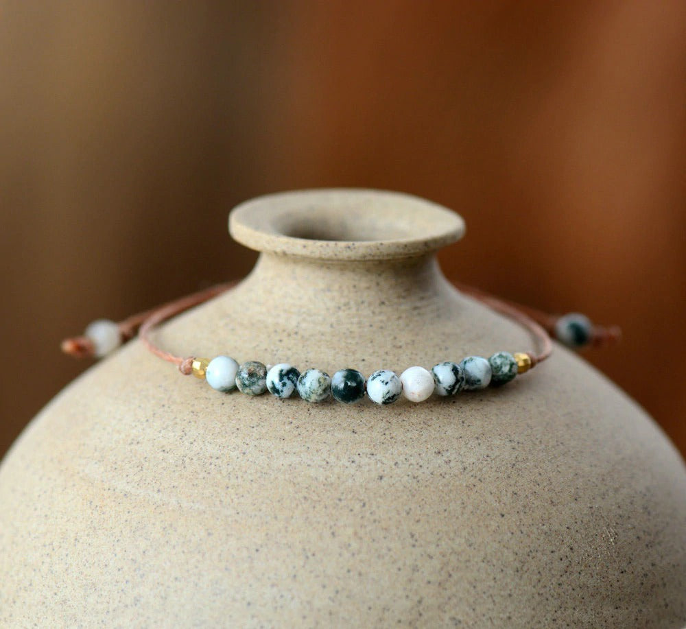 The Handmade Minimalist Natural Stone Bead Wrap Bracelet - youwows