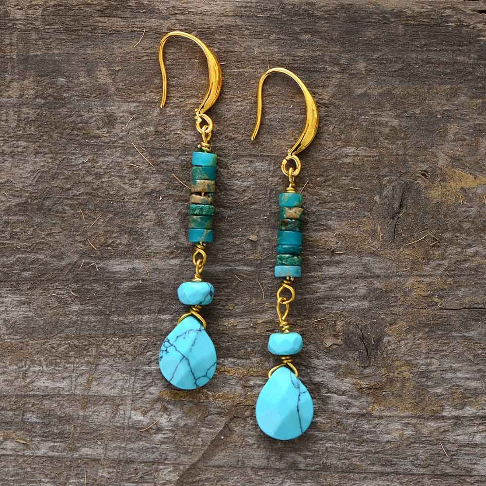 Handmade Turquoise Blue Ocean Earrings - youwows