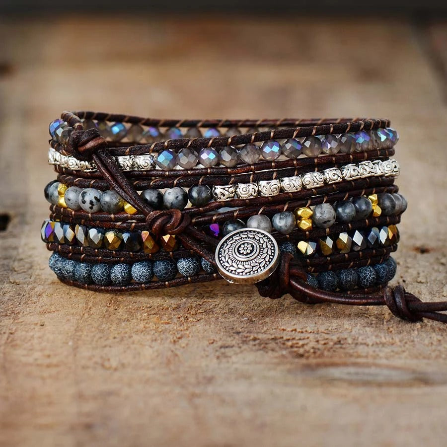 Powerful Black Onyx Wrap Bracelet - youwows