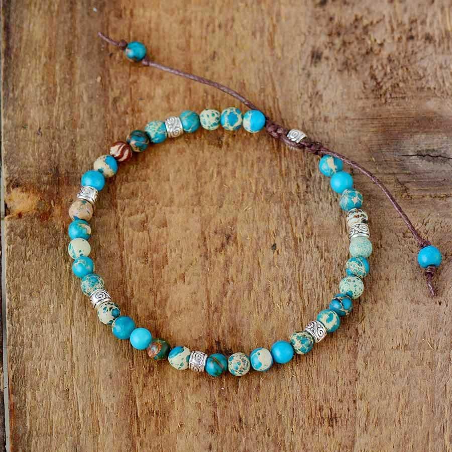 Tibetan Wisdom Purple and Blue Impression Jasper Friendship Bracelet