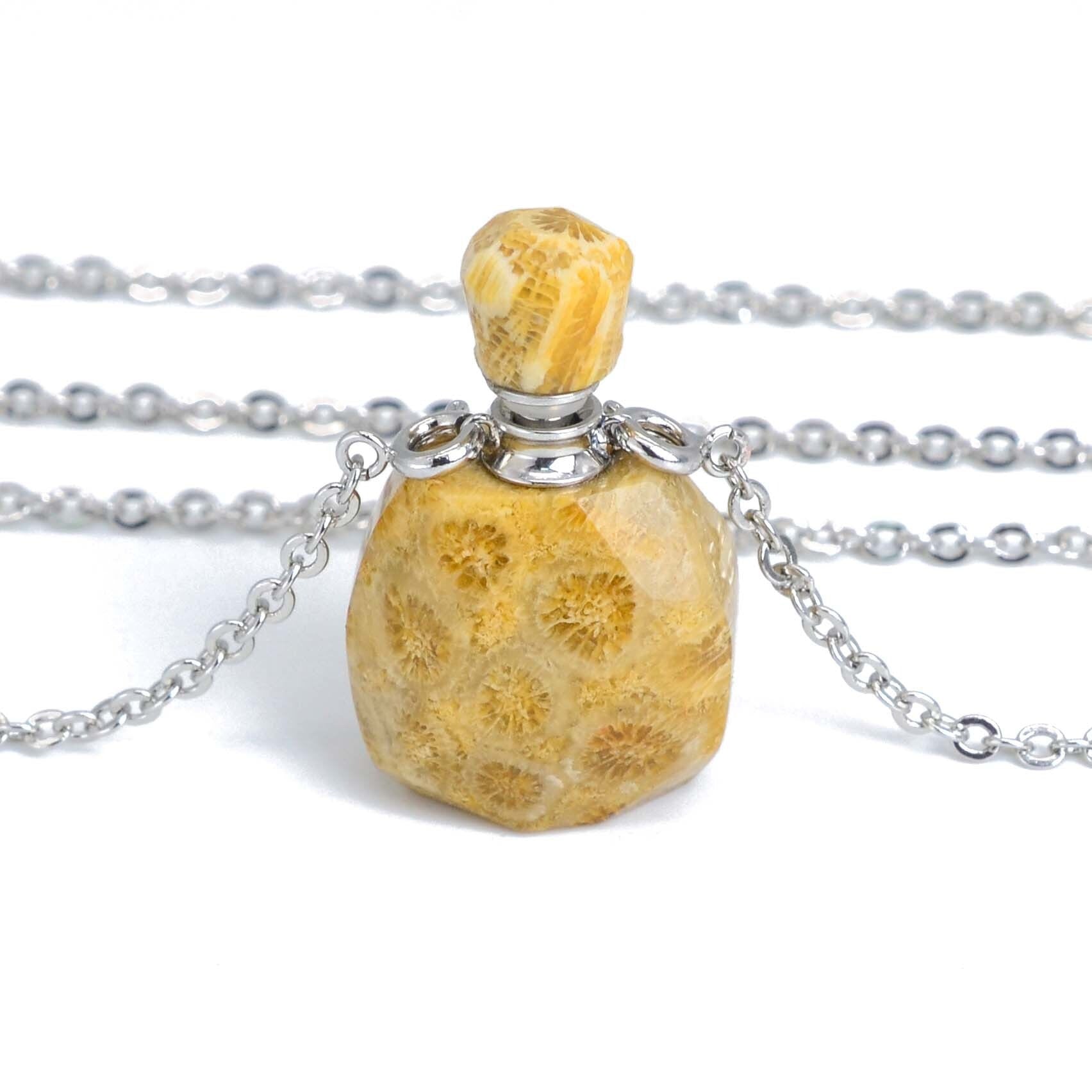 Be Still Chrysanthemum Perfume Bottle Pendants Necklace