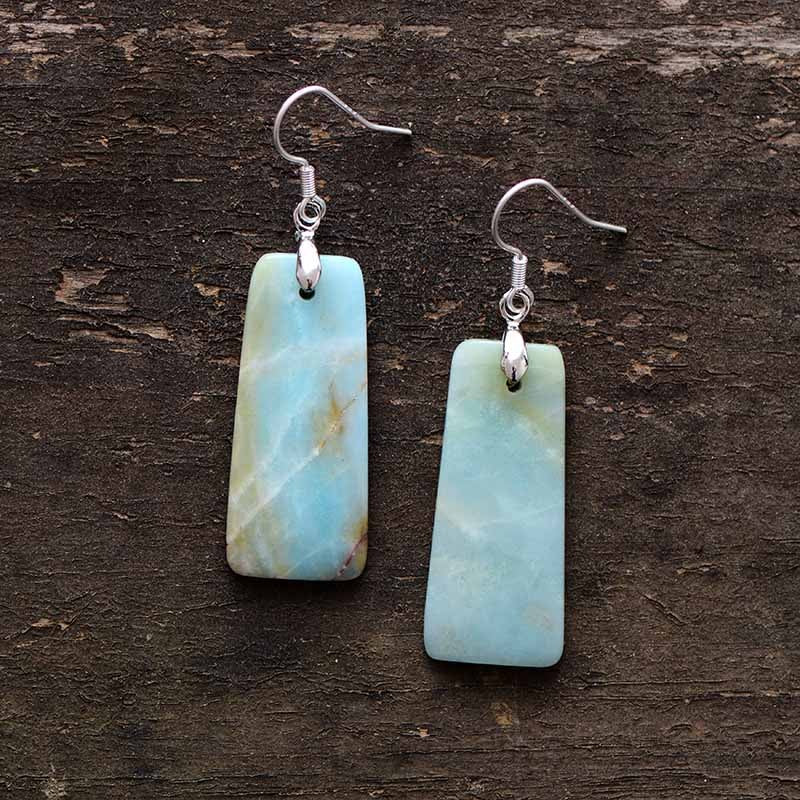 Natural Tranquility Amazonite Earrings - youwows