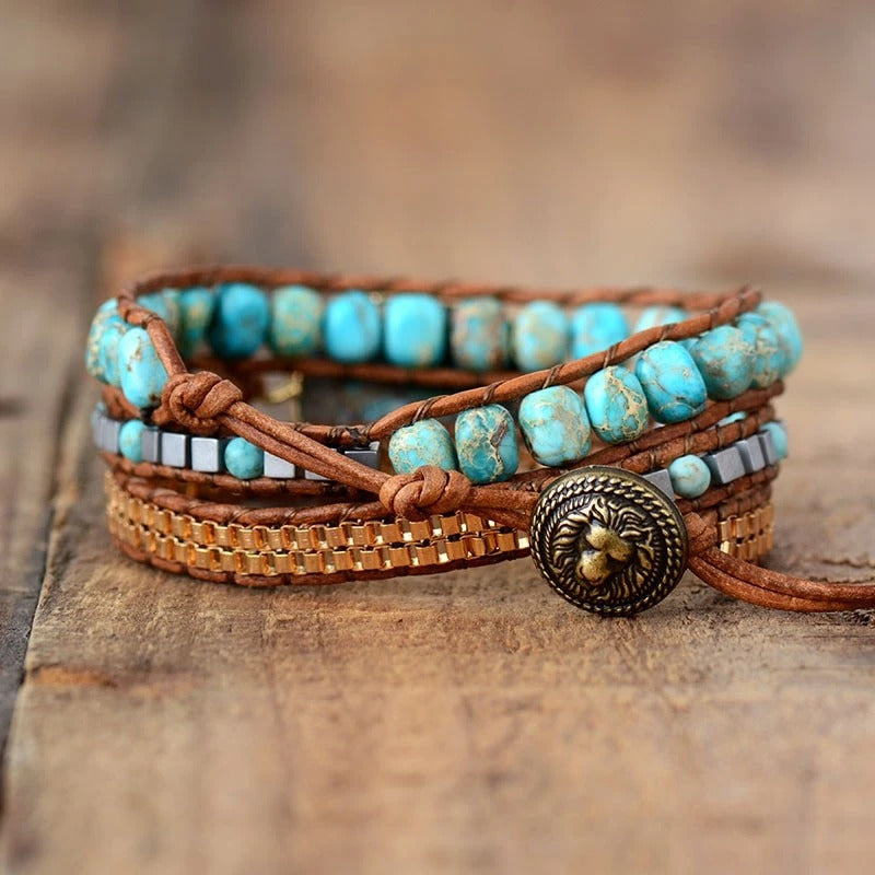 Calming Turquoise Wrap Bracelet - youwows