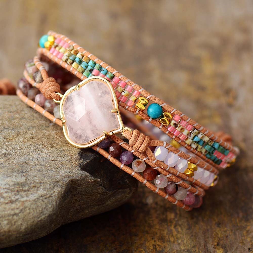 Tender Love Rose Quartz Wrap Bracelet