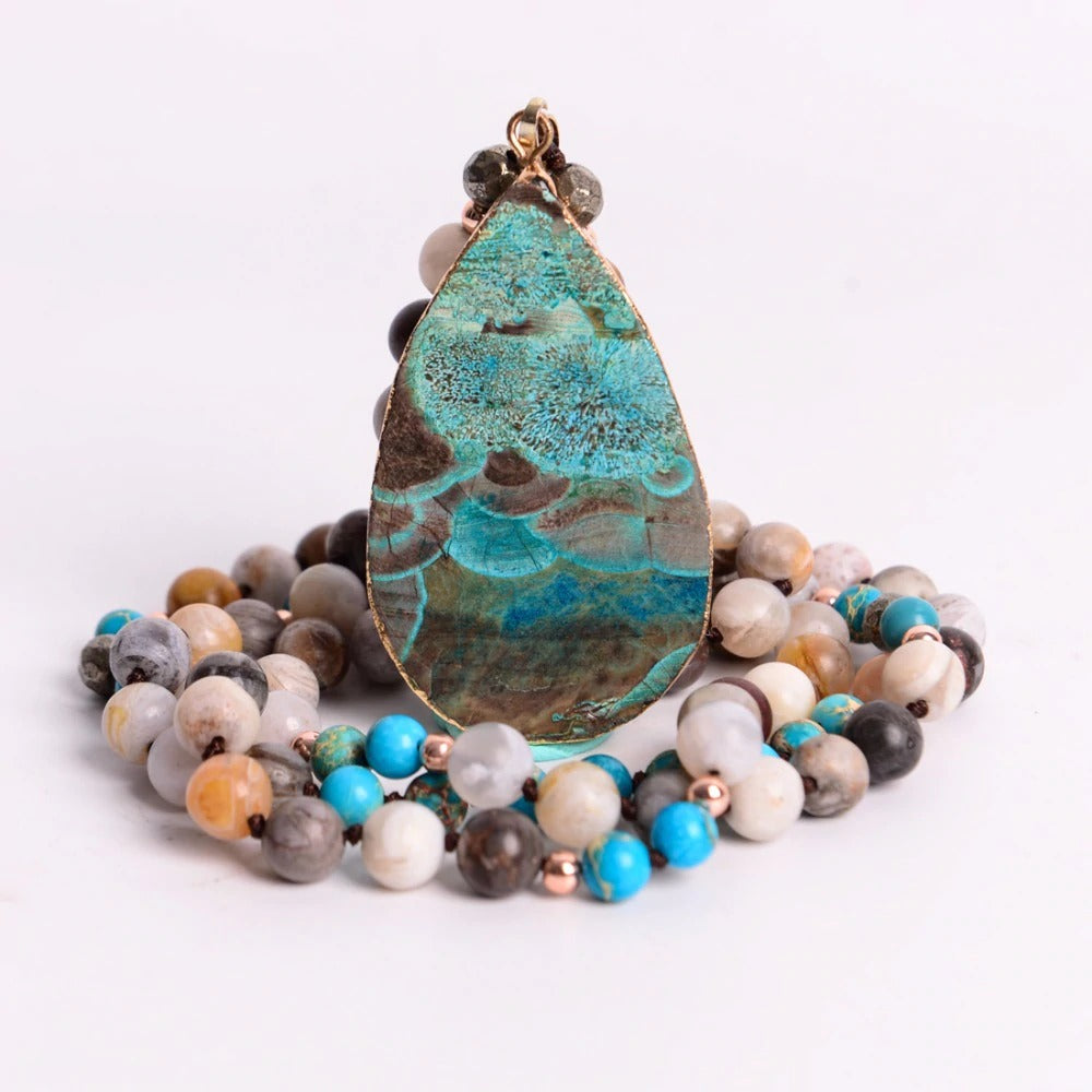 Calming Ocean Jasper Inspiration Necklace - youwows