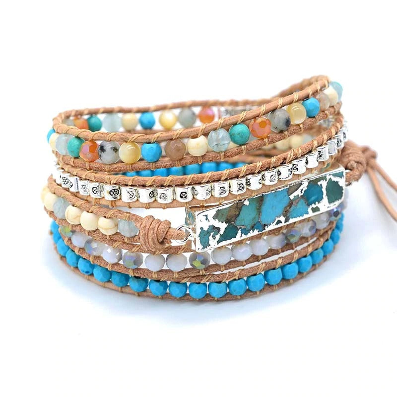 Ocean Turquoise Wrap Bracelet - youwows