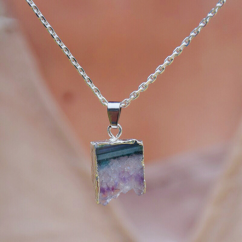 Natural Amethyst Raw Necklace - youwows