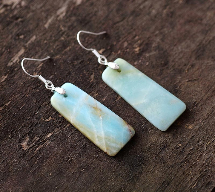 Natural Tranquility Amazonite Earrings - youwows