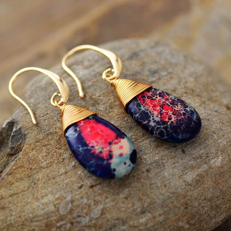 Holiday Nights Jasper Teardrop Earrings