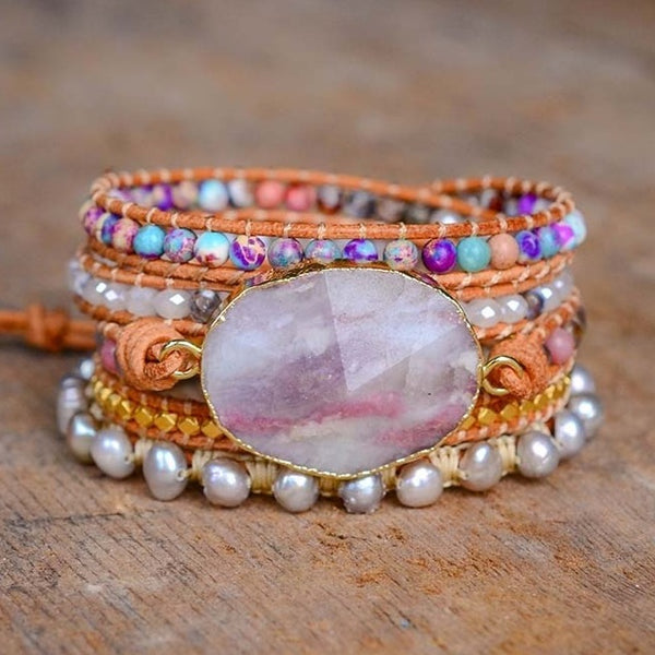 Tourmaline Handmade Wrap Bracelet - youwows