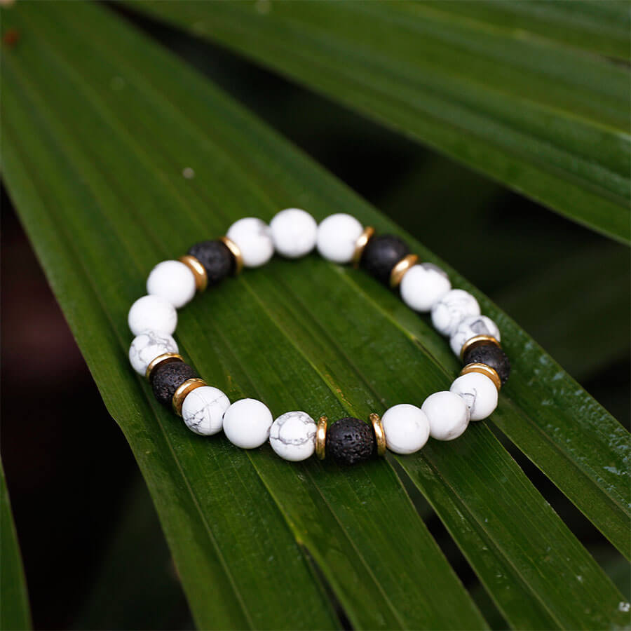 Howlite & Lava Stone Bracelet