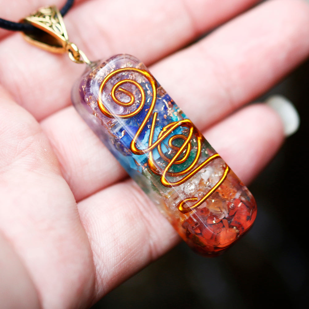 7 CHAKRAS ORGONITE NECKLACE