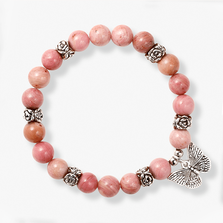 Rhodonite with Butterfly Bracelet