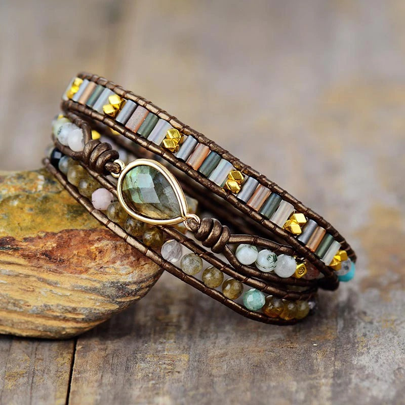 Strengthens Friendship Labradorite Wrap Bracelet