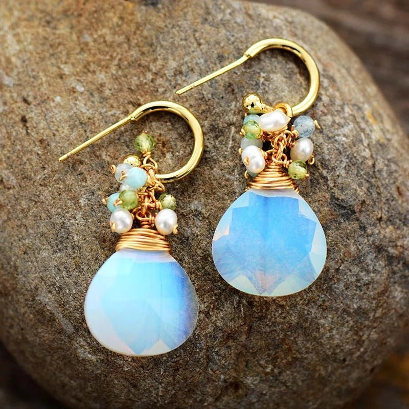 Tranquility Opal Dangle Earrings